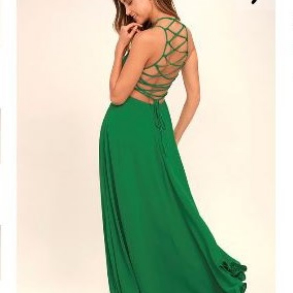 NWT! Strappy to be Here Green Maxi Dress